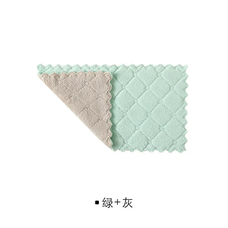 10pcs Absorbent Kitchen Towels Soft Microfiber Cleaning Cloths Non-stick Oil Dish Cloth Rags For Kitchen Dish Towel