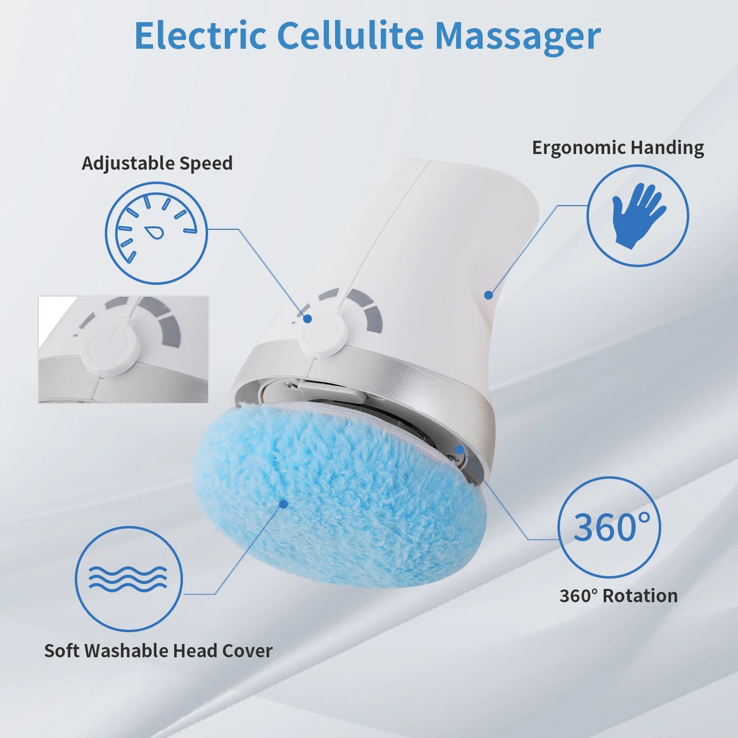 Advanced Body Shaping Massage And Cellulite Fighter, Handheld Body Sculpting Massager With 3 Reusable Pads,