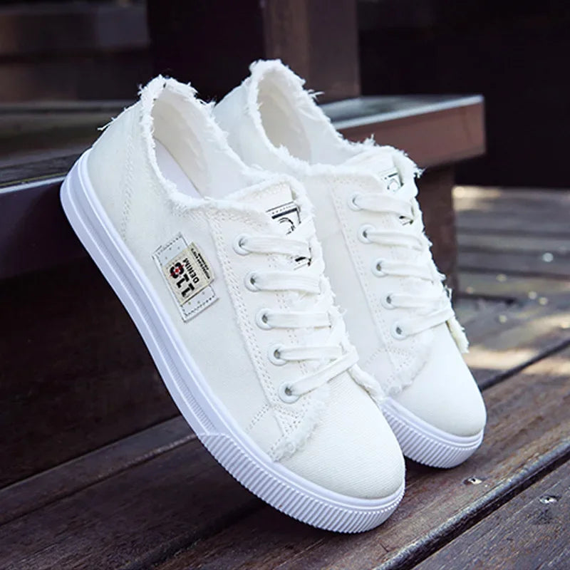 2024 Spring Summer Women Canvas Lace Up Low Top Sneakers