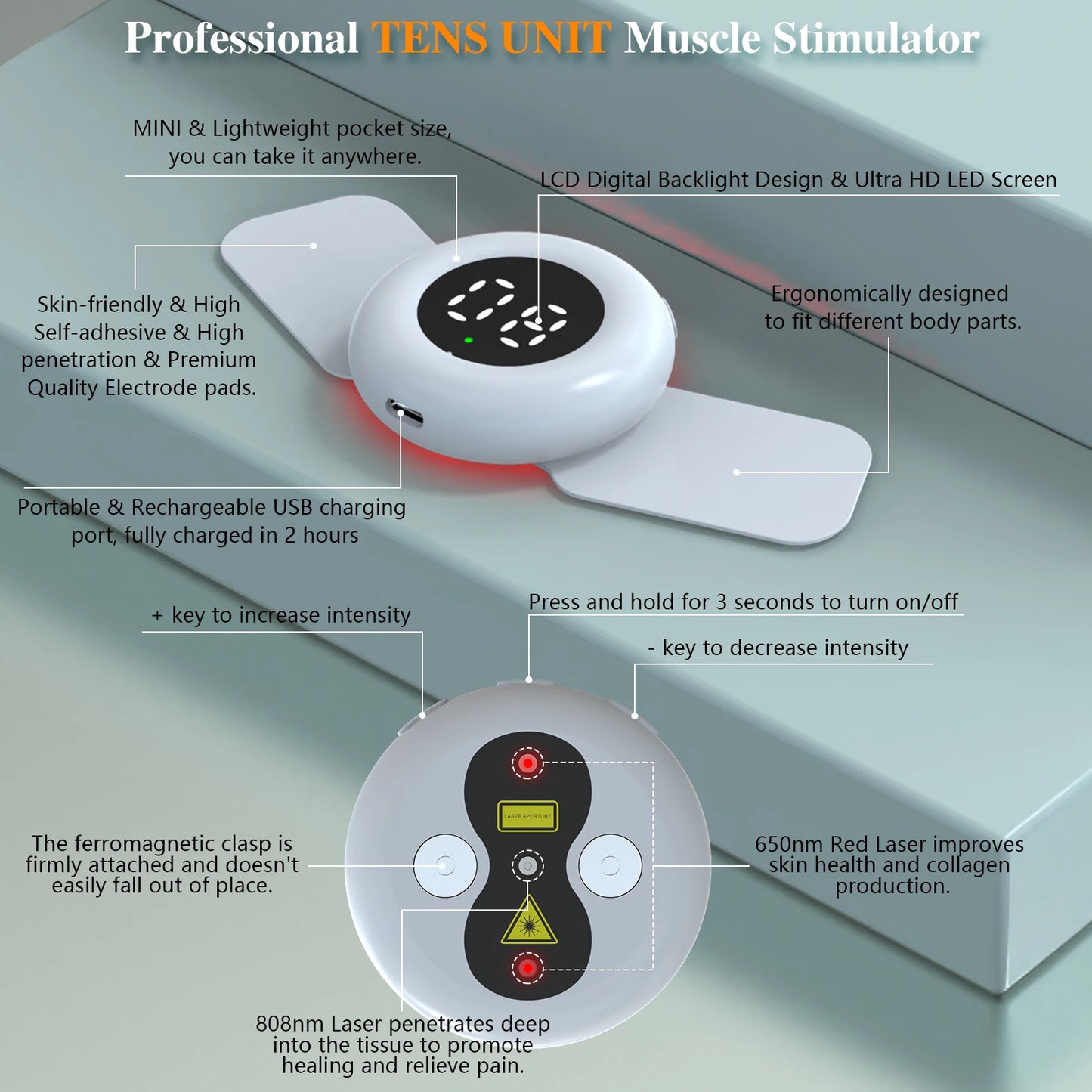 Physiotherapy Tens Muscle Stimulator Near Infrared Electric EMS Acupuncture Digital Therapy Slimming Machine Electro Stimulator