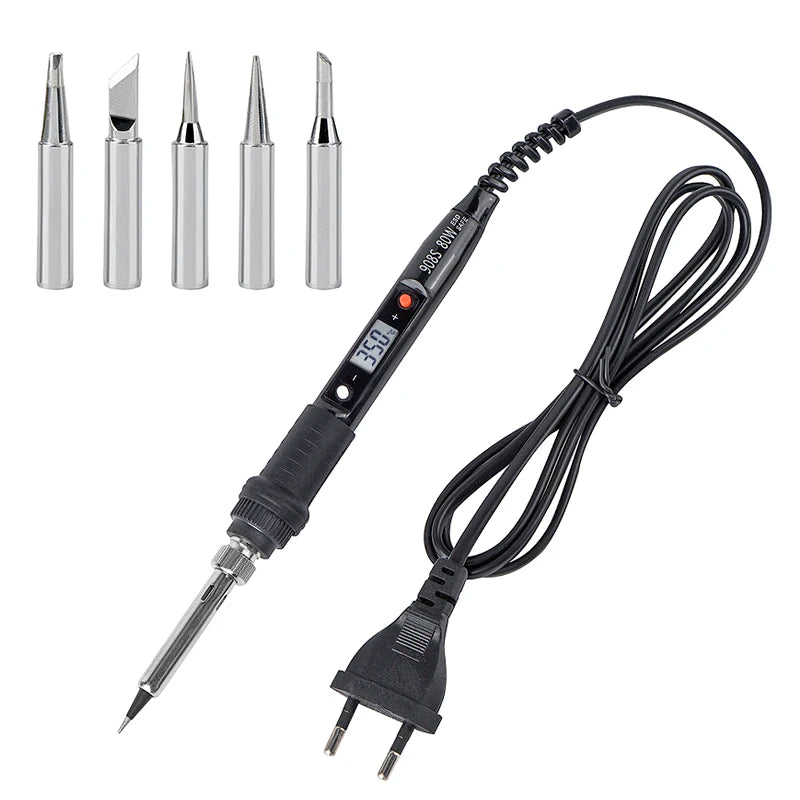 JCD Soldering Iron Kit 80W LCD Digital Display Adjustable Temperature With Switch Portable iron 220V/110V Welding Tools 908U