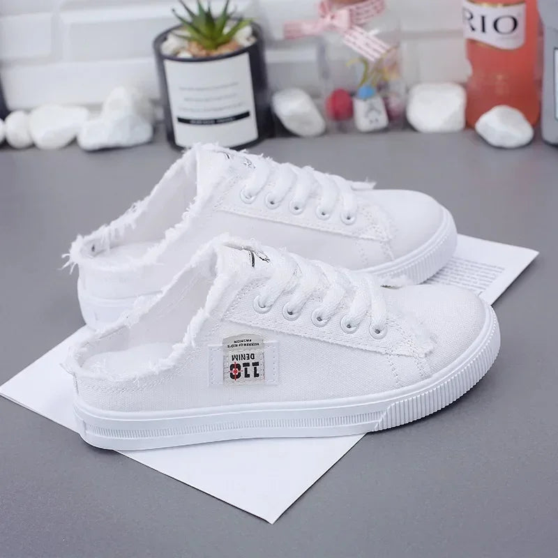 2024 Spring Summer Women Canvas Lace Up Low Top Sneakers