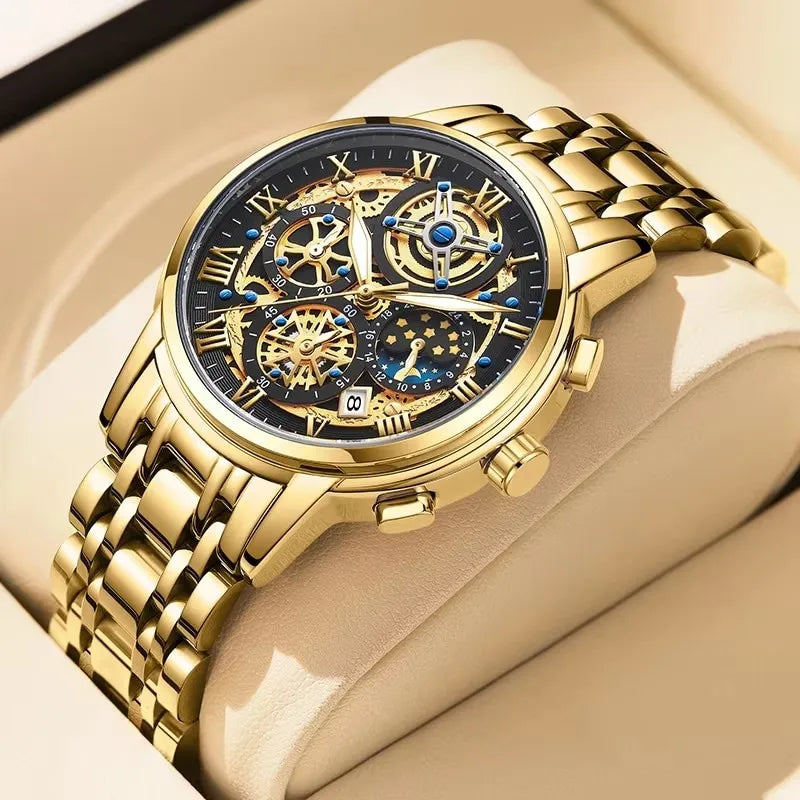 LIGE Luxury Fashion Men Watch Waterproof Luminous Date Man Wristwatch Stainless Steel Chronograph Quartz Men's Watches Reloj