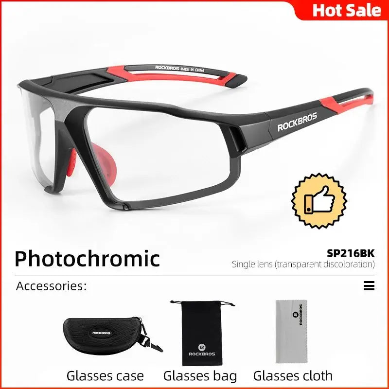 Rockbros Photochromic Cycling Glasses for Men and Women Sports