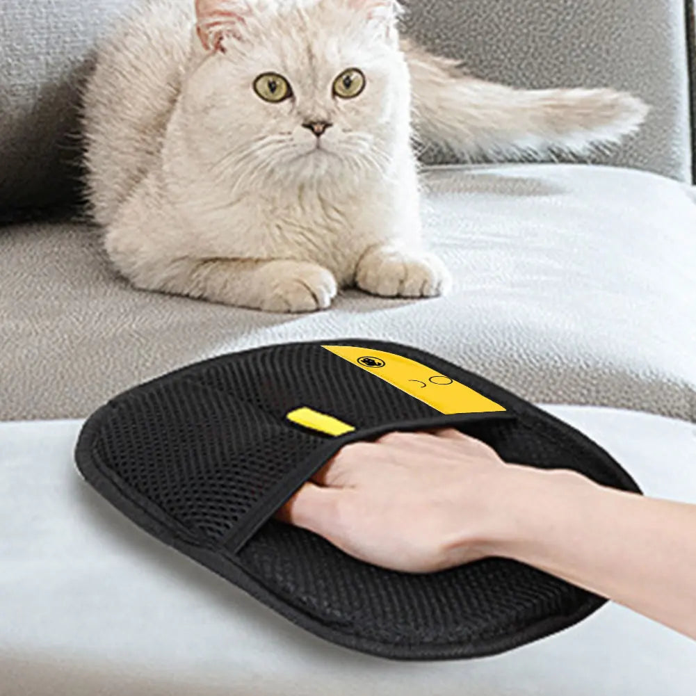Pet Hair Remover Mitt Pet Grooming Gloves Hair Remover Brush for Dog Cat Rabbit with Long/Short/Curly Hair