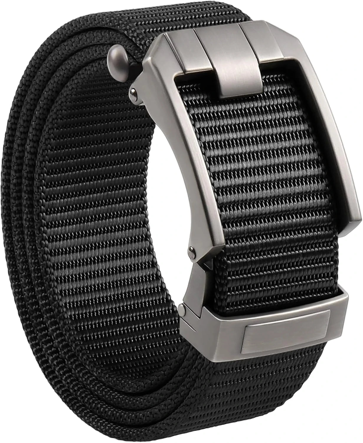 Ratchet Belt for Men, Nylon Web Tactical Belt with Automatic Slide Buckle, Adjustable Trim to Fit
