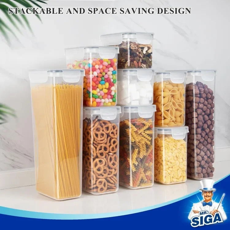 Good 16 Pack Airtight Food Storage Container Set, BPA Free Kitchen Pantry Organization, Kitchen Canisters for Cereal,Spaghetti