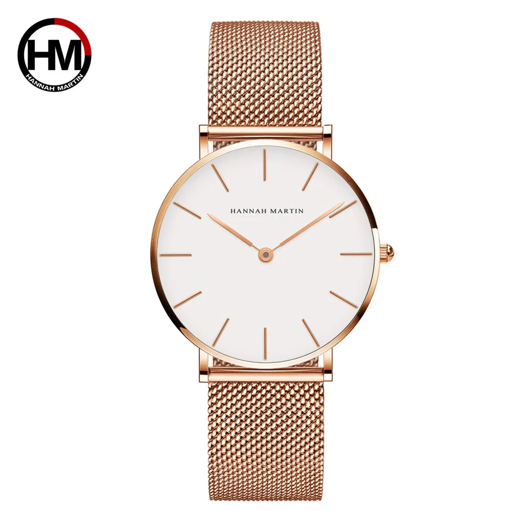 Drop Shipping A++++ Quality Stainless Steel Band Japan Quartz Movement Waterproof Women Full Rose Gold Ladies Luxury Wrist Watch