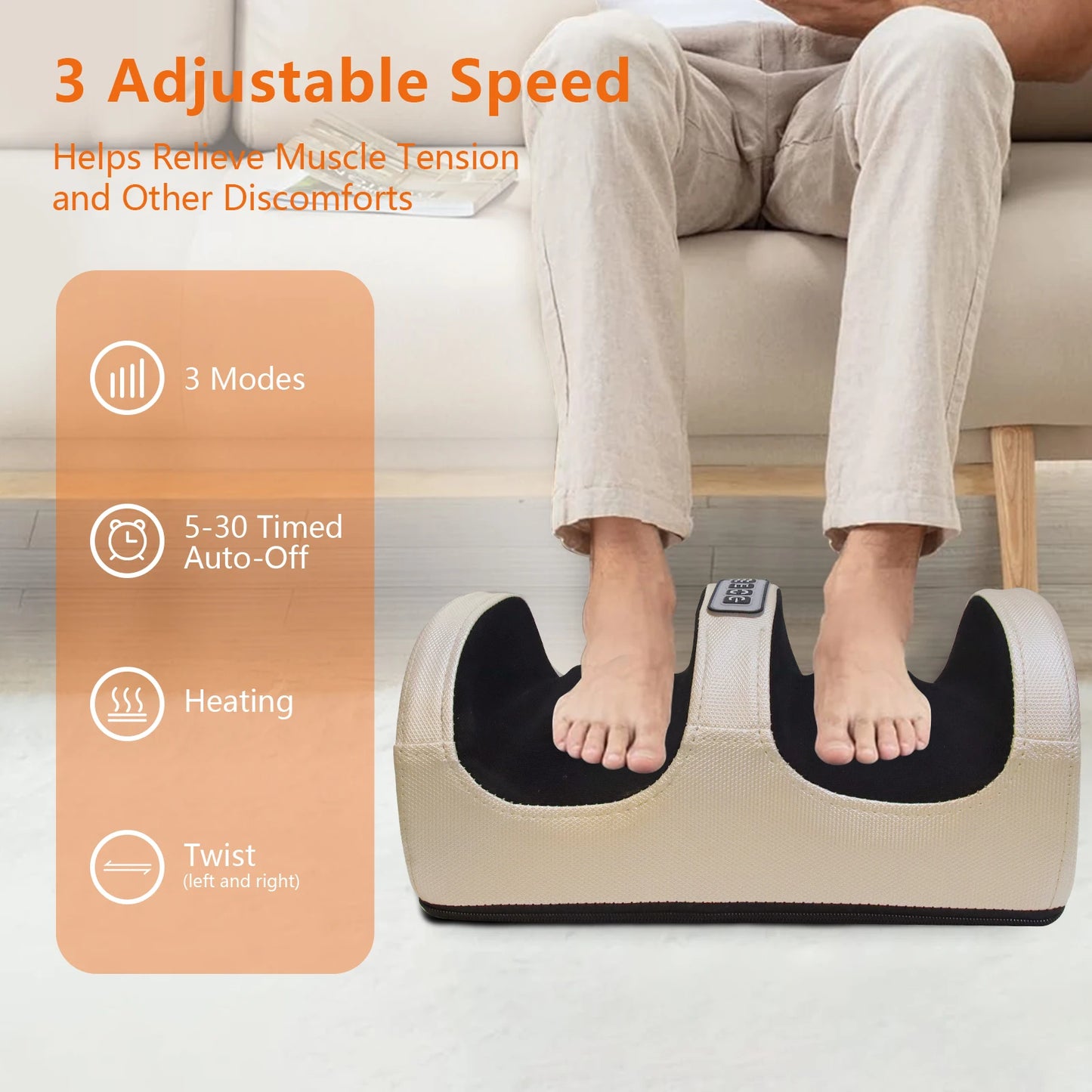 Electric Foot Massager Machine with Heating for Home Relaxation