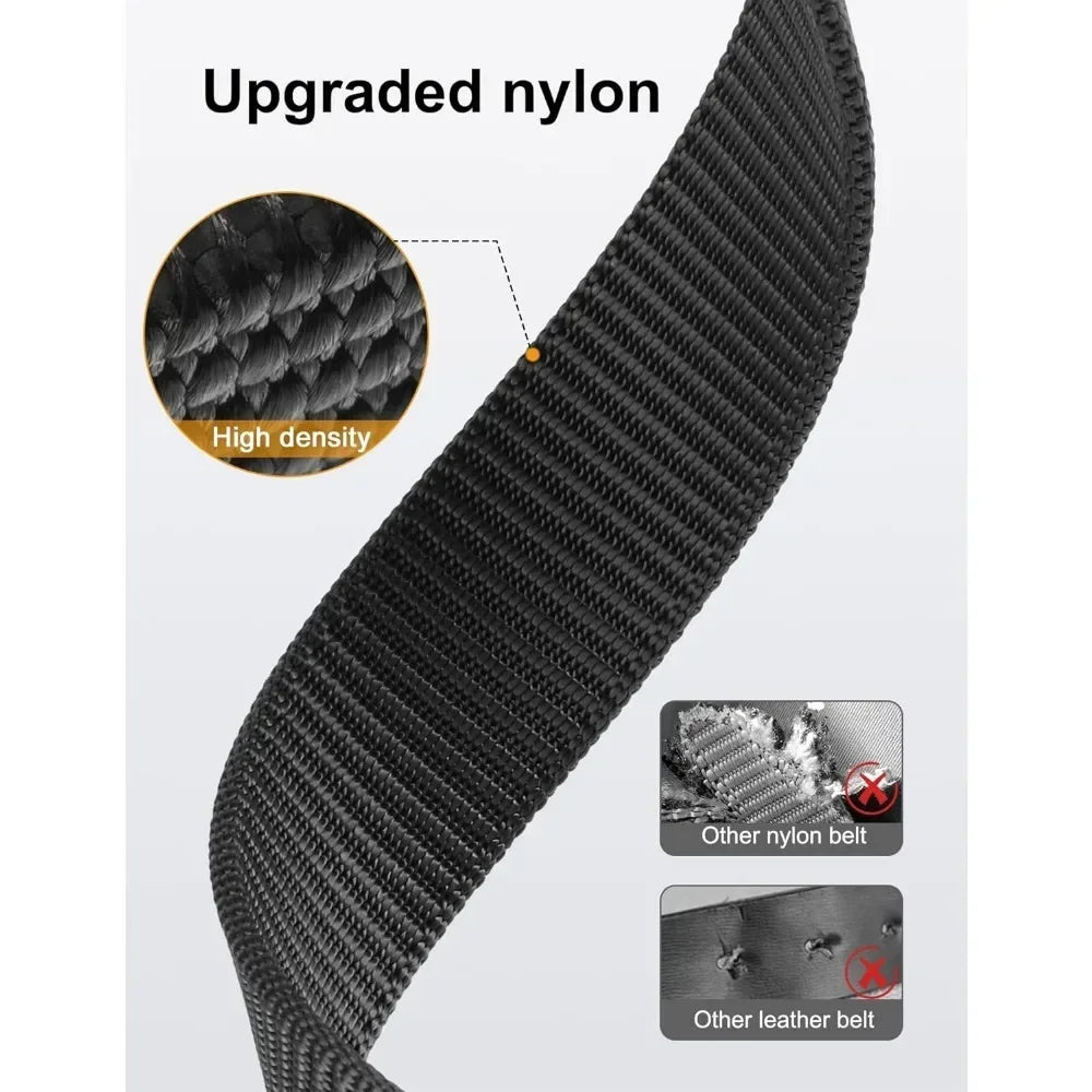 Ratchet Belt for Men, Nylon Web Tactical Belt with Automatic Slide Buckle, Adjustable Trim to Fit