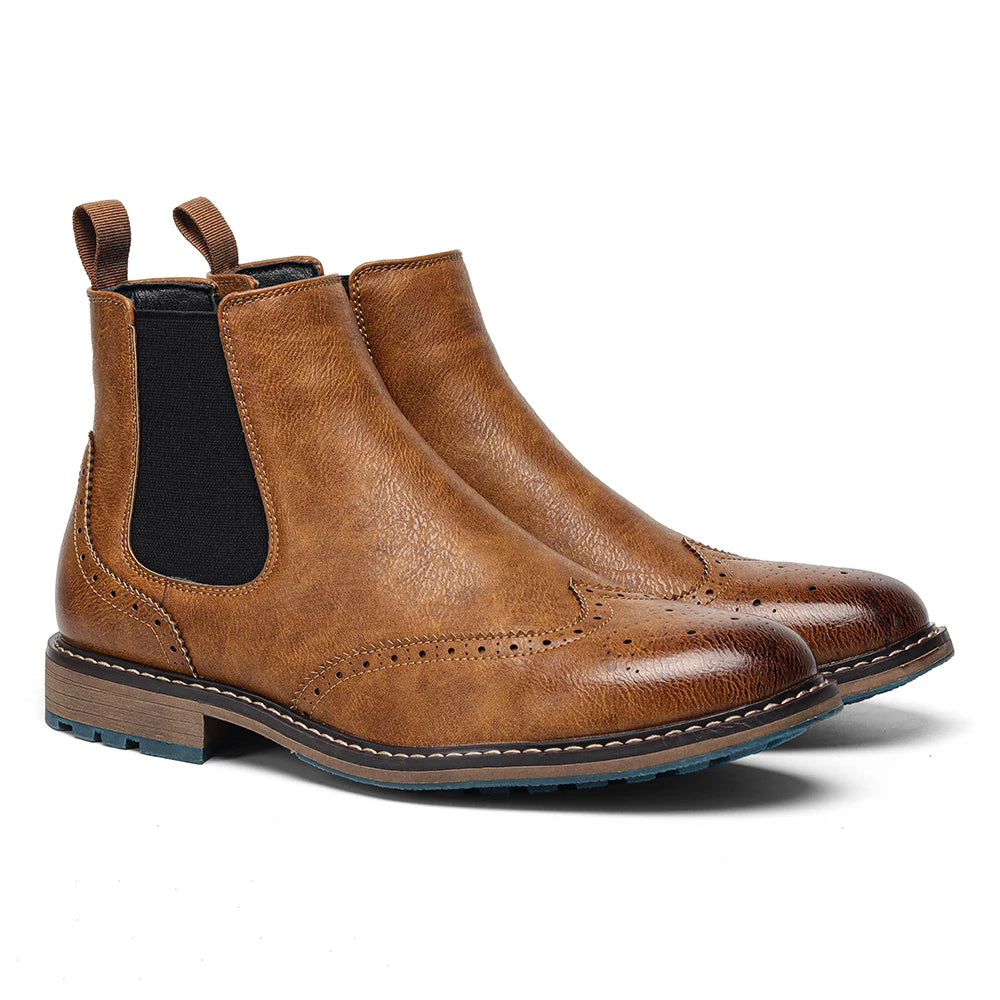Spring Leather Boots with Zipper Classical Men Boots 2025 Fashion Comfortable Ankle Boots