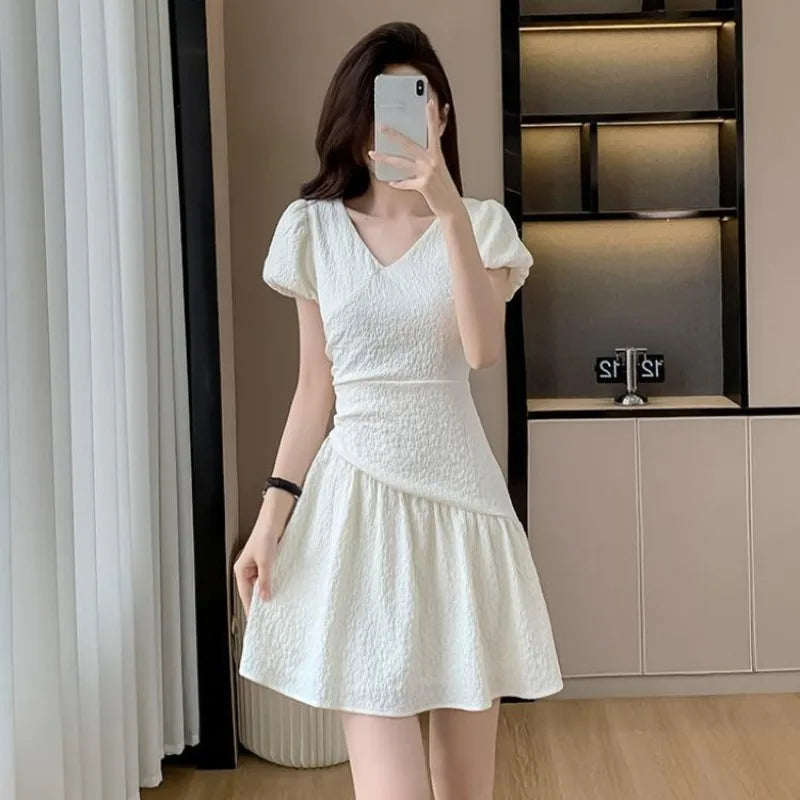 Woman Dress Short Sleeve Cheap Dresses for Women Casual Aesthetic Korean Style Designer Elegant Luxury Outfits Trendy Curvy Hot