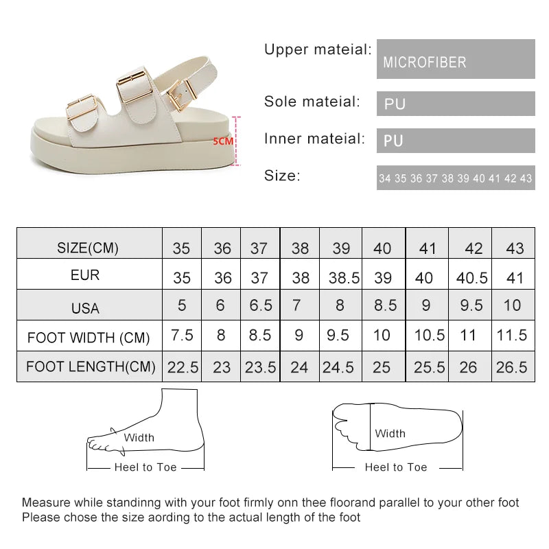 AIYUQI Women Sandals Large Size Summer New Beach Sandals Girls Thick Sole Fashion Open Toe Roman Women's Shoes