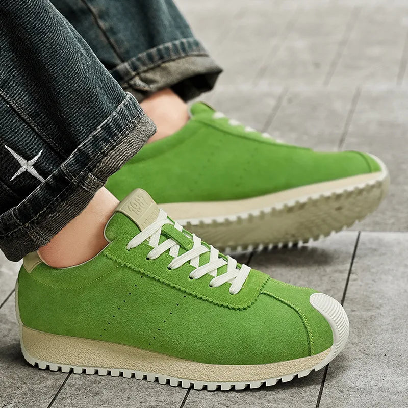 2025 Retro Men Casual Sneakers Comfortable Low Cut Green Trainers