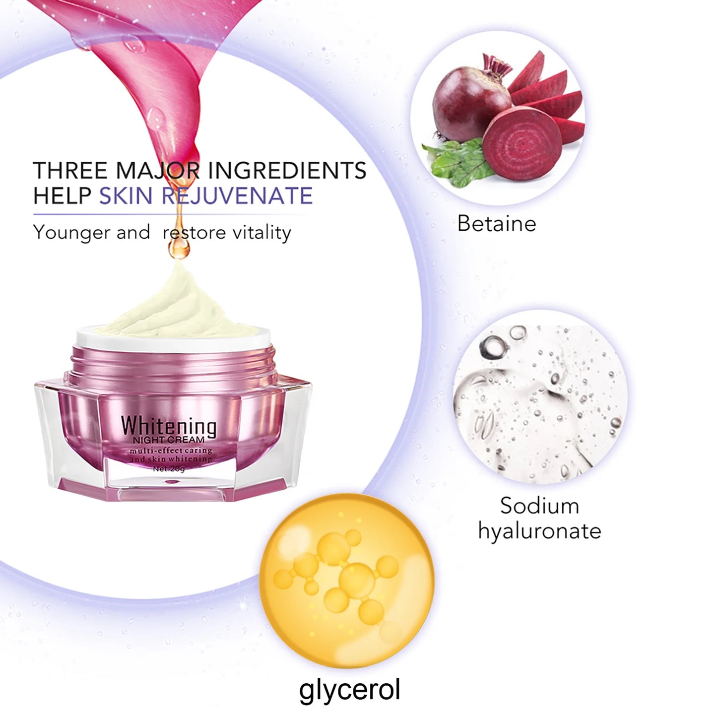 AILKE Face Cream With Hyaluronic Acid, Whitening Moisturizing Lifting Anti-aging, Women Sleeping Dry Korean Bleaching Skin Care