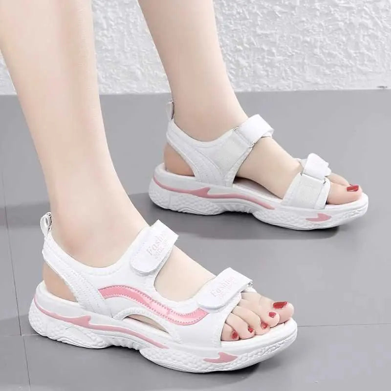 Women Outdoor Platform Leather Sandals for Summer 2024