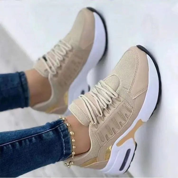Women's Breathable Casual Wedge Heel Sneakers for Spring Autumn