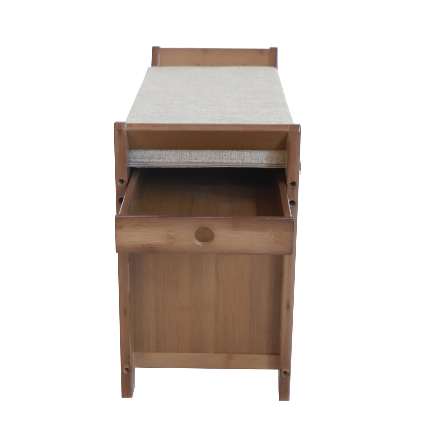 Bamboo Free Standing Shoe Rack Bench, 2 Tier Storage, Comfortable Seat, Holds 6 Pairs, Raised Bottom for Moisture Resistance