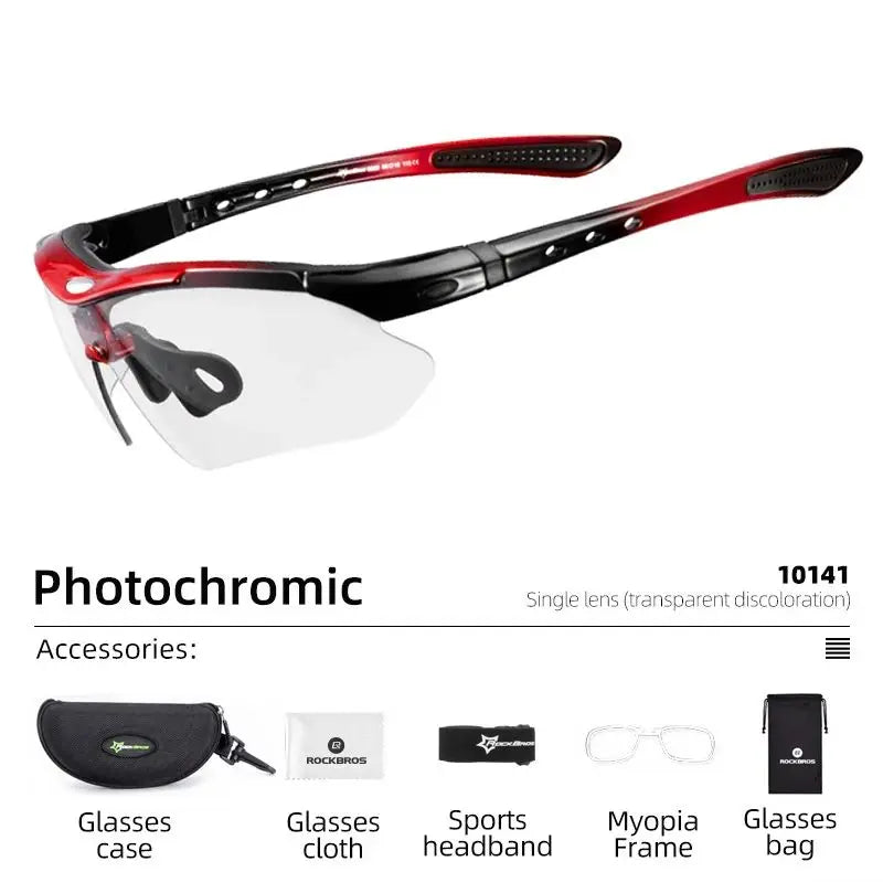 Rockbros Photochromic Cycling Glasses for Men and Women Sports