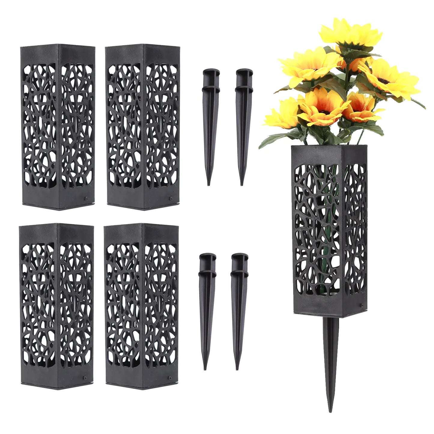 Grave Vase Graveyard Flower Holder Cones for Gravesite Memorial Floral Marker for Outdoor Home Garden Supplies