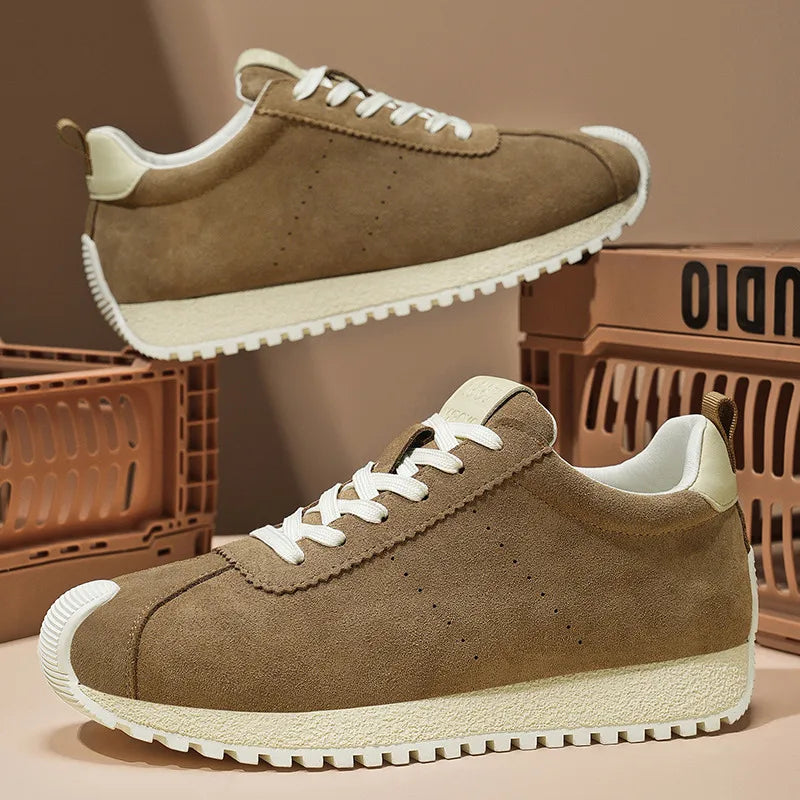 2025 Retro Men Casual Sneakers Comfortable Suede Leather Trainers