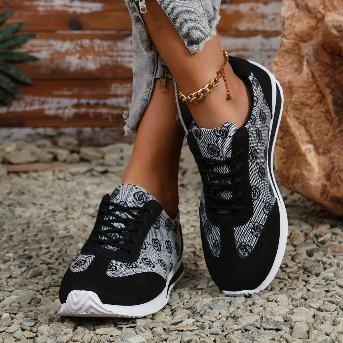 Women’s Breathable Cross Strap Sneakers for Spring and Summer