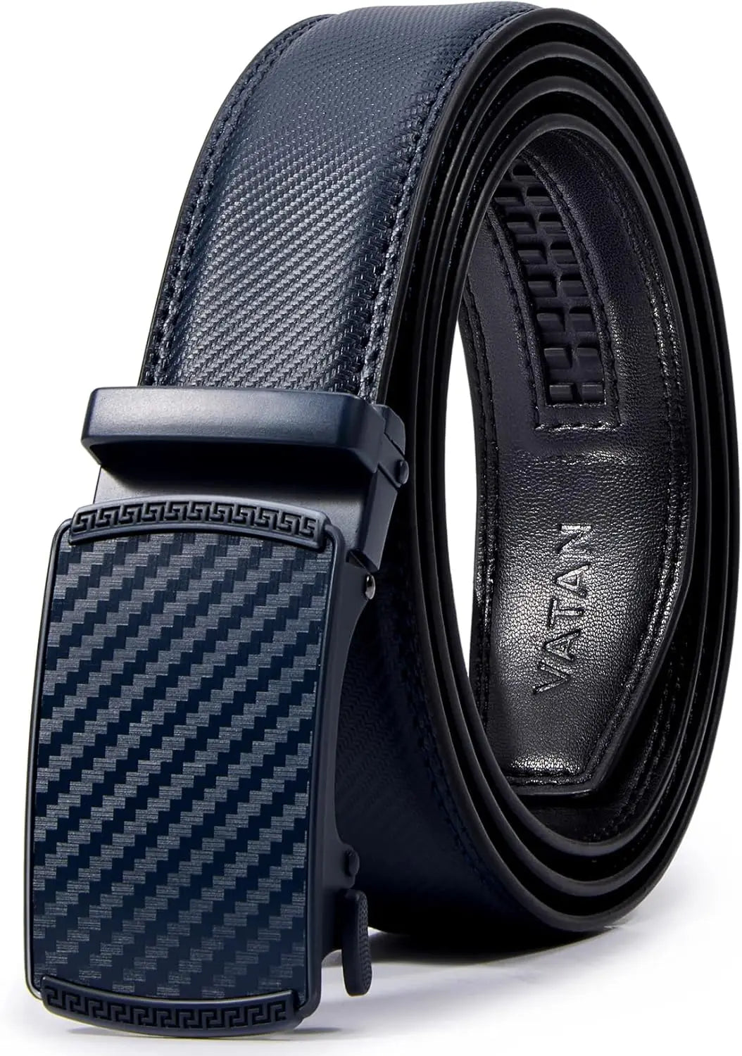 Men's Belt Leather Ratchet Belt for Men Dress Casual Every Day with Adjustable Buckle, Trim to Fit