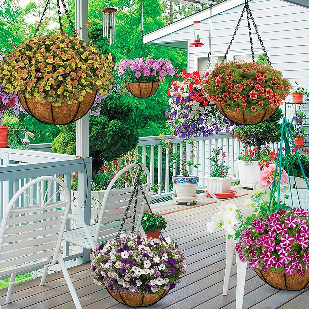 100% Natural Coconut Fiber Liners Thick Coconut Liners for Planters Round Hanging Basket Liners Replacement Liners for Garden