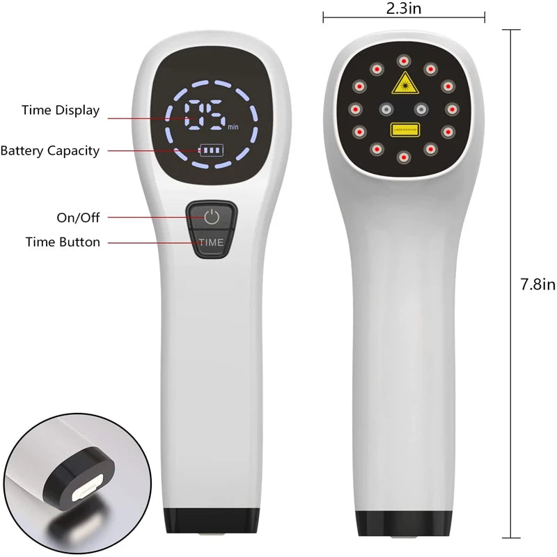 KTS LLLT Device 2x808nm Diodes for Body Pain Relief for Joints Frozen Shoulders Tennis Elbows Knees Back Pain Muscle Recovery