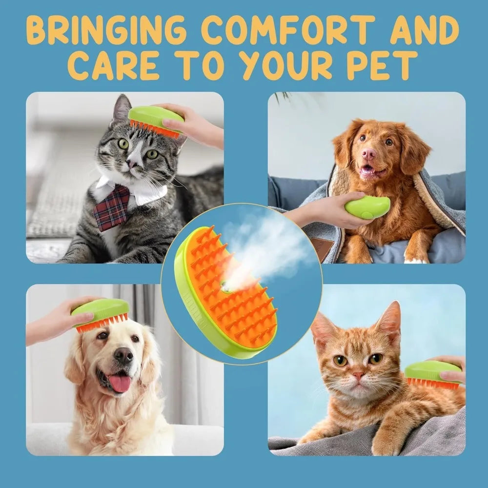 Cat Steam Brush, Pet Steamer Brush, Steamy Cat Brush, Cat Water Brush for Massage Self Cleaning, Steaming Cat Brush for Removing