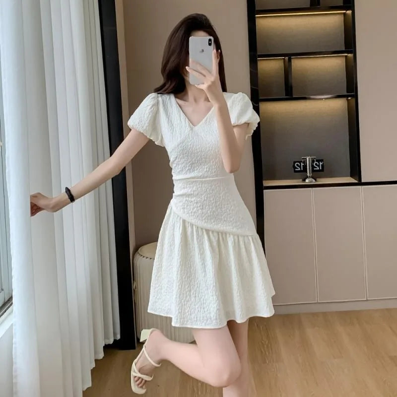 Woman Dress Short Sleeve Cheap Dresses for Women Casual Aesthetic Korean Style Designer Elegant Luxury Outfits Trendy Curvy Hot