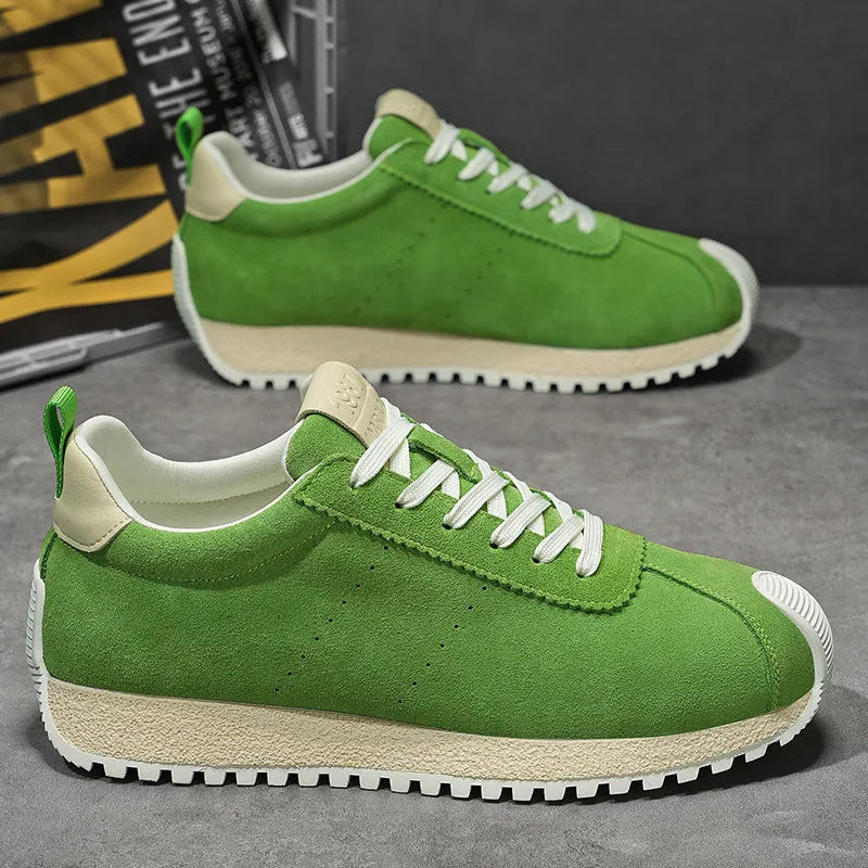 2025 Retro Men Casual Sneakers Comfortable Suede Leather Trainers