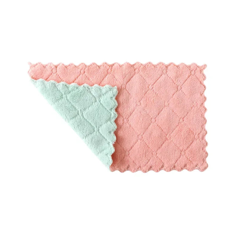 10pcs Absorbent Kitchen Towels Soft Microfiber Cleaning Cloths Non-stick Oil Dish Cloth Rags For Kitchen Dish Towel