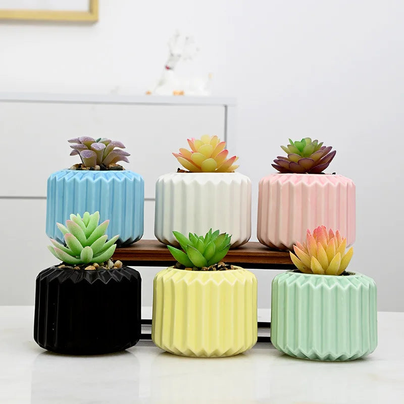 Simple Ceramic Flower Pot Succulent Pot Planter Home Decor Desktop Ornaments Garden Supplies Bonsai Plant Pot