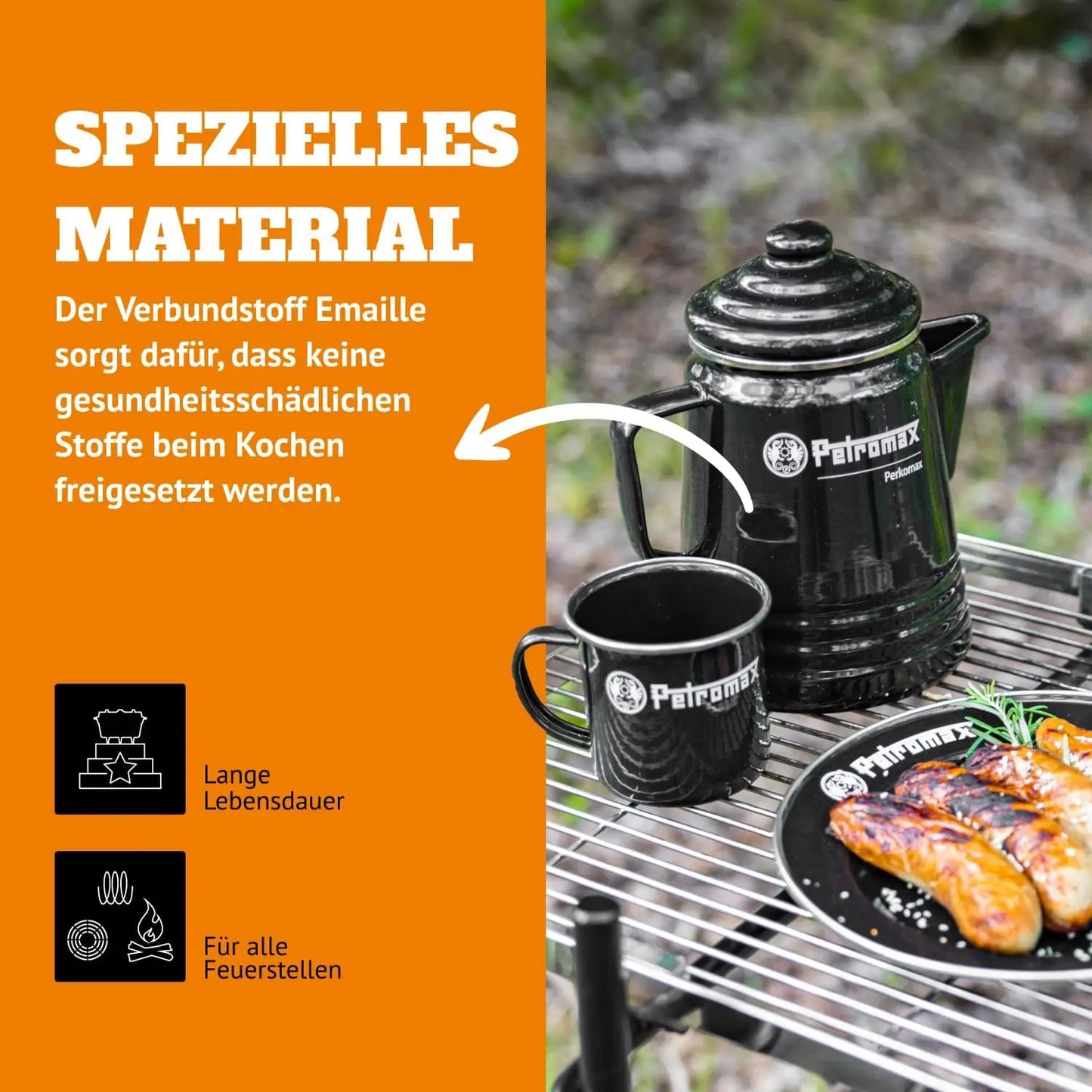 Tea and Coffee Percolator, Use Indoor/Outdoors for Home Kitchen or Campfire, Enameled Steel Coffee and Tea Pot Brews to Your Tas
