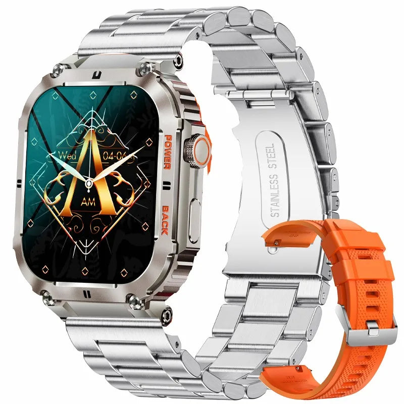 LIGE 1.96”Bluetooth Call Smart Watch Men 400mAh Waterproof Sport Fitness Tracker health monitor Smartwatch for Android IOS Phone