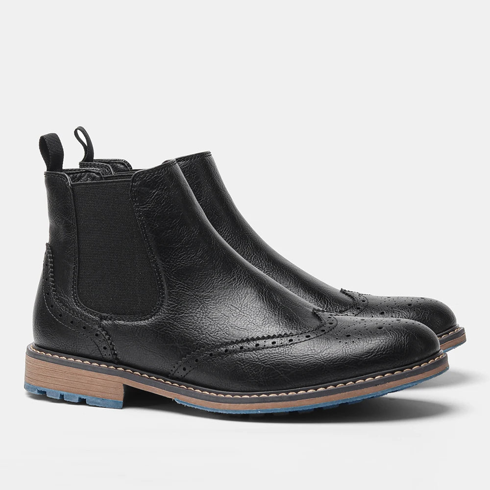Spring Leather Boots with Zipper Classical Men Boots 2025 Fashion Comfortable Ankle Boots