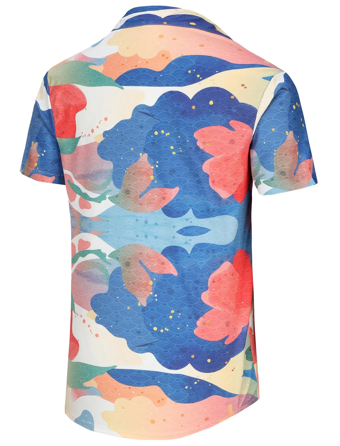 KYKU Men's Casual Button-Down Shirts Hawaiian Shirt Short Sleeve Beach Clothes with Pockets