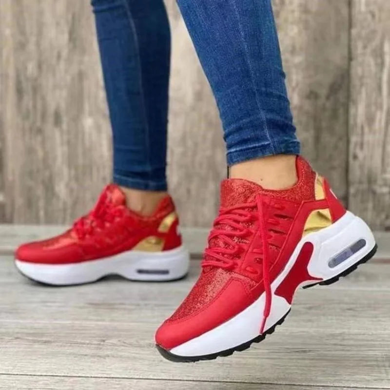 Women's Breathable Casual Wedge Heel Sneakers for Spring Autumn
