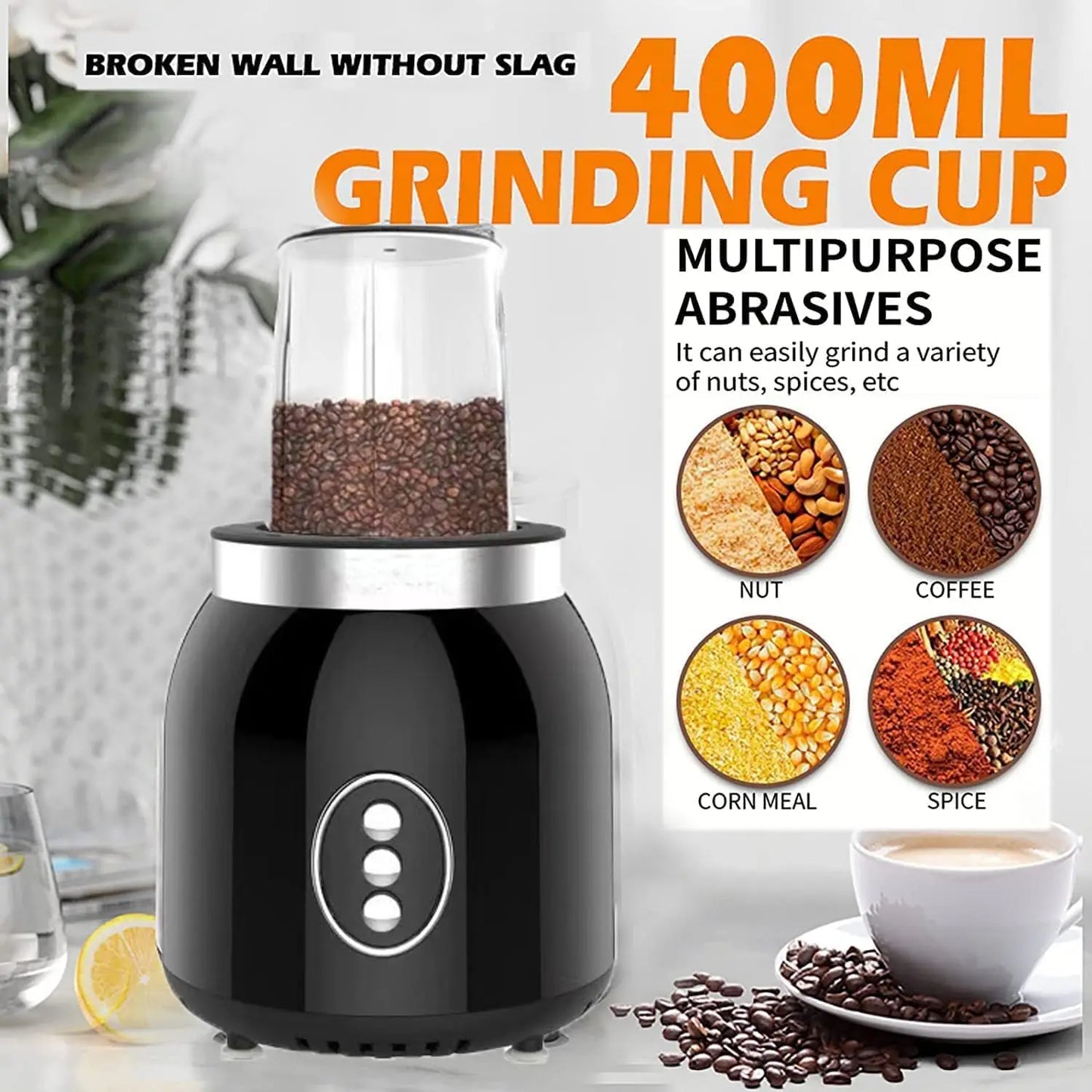 4 in 1 Blender and Food Processor Combo for Kitchen,Blender for Shakes and Smoothies,Meat Chopped,Dry Grinding,600W 3 Cups(1.8L+