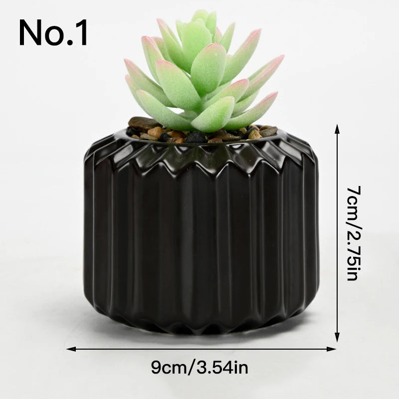 Simple Ceramic Flower Pot Succulent Pot Planter Home Decor Desktop Ornaments Garden Supplies Bonsai Plant Pot