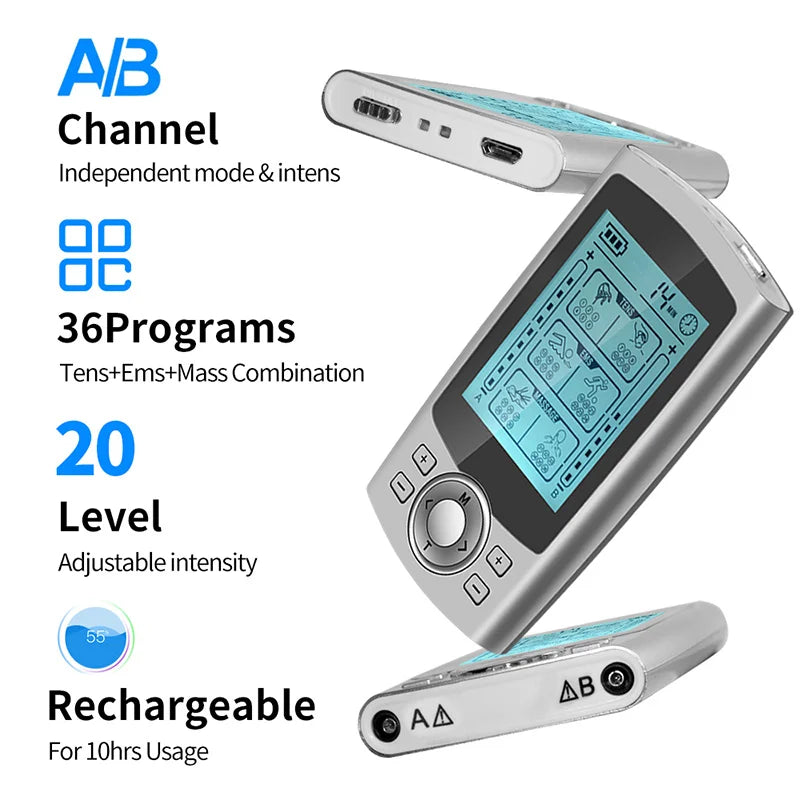 Tens Therapy Unit for Pain Relief Device 36 Modes Muscle Stimulation Wireless EMS Body Massager Slimming Electrostimulator