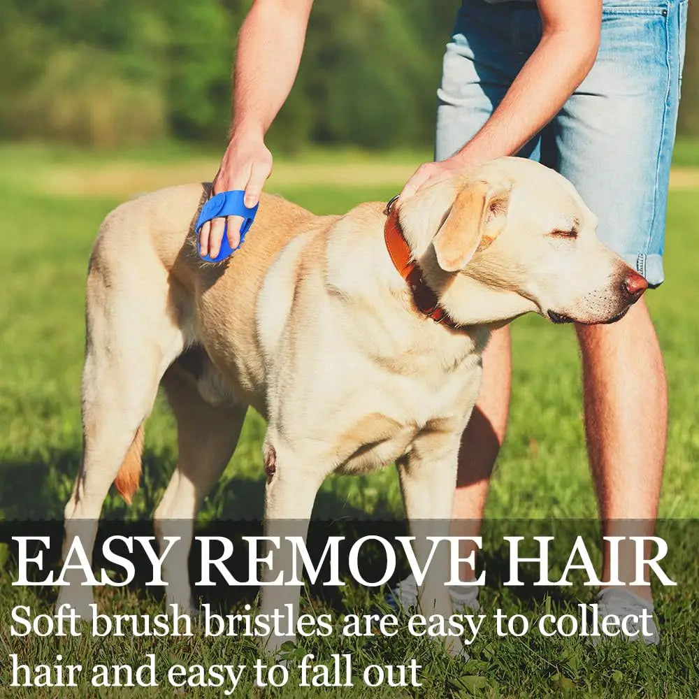 Dog Brush | Pet Shedding Shampoo Brush for Long & Short Hair | Grooming Rubber Comb for Cat & Dog | Adjustable Handle (2 Pcs)