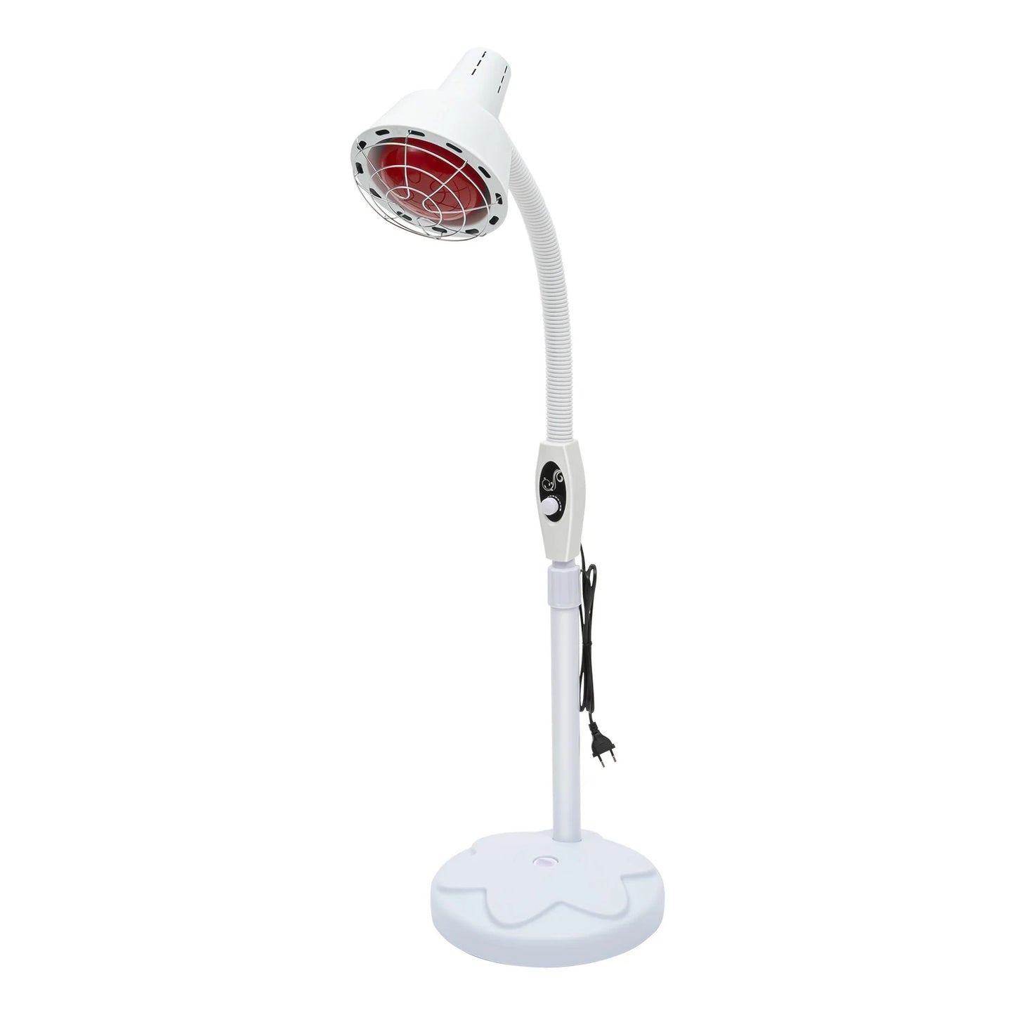 275W Single Head Infrared Heat Lamp 360° Rotatable Angle Temperature Adjustment White for Spas Beauty Salons Physical Therapy