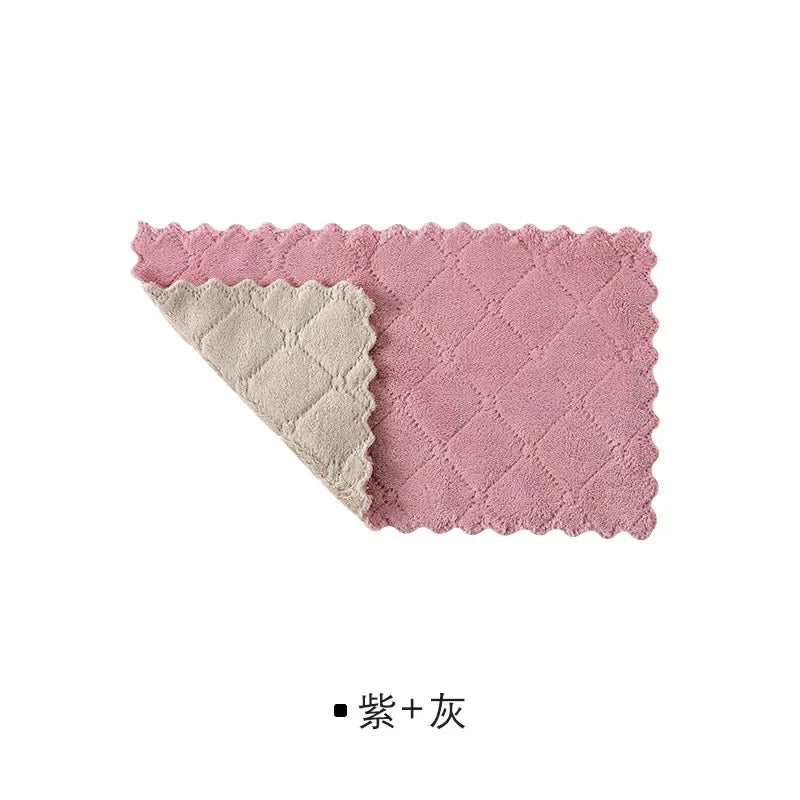 10pcs Absorbent Kitchen Towels Soft Microfiber Cleaning Cloths Non-stick Oil Dish Cloth Rags For Kitchen Dish Towel