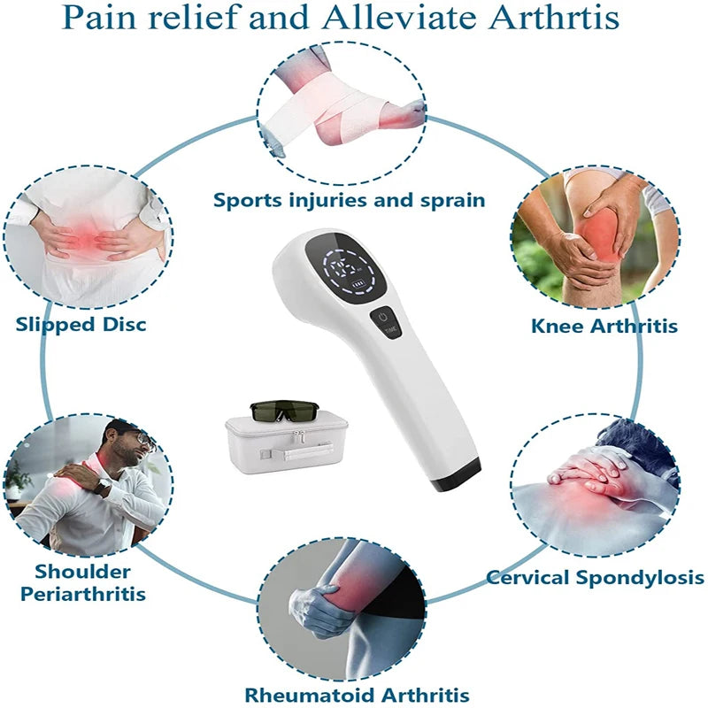 KTS LLLT Device 2x808nm Diodes for Body Pain Relief for Joints Frozen Shoulders Tennis Elbows Knees Back Pain Muscle Recovery