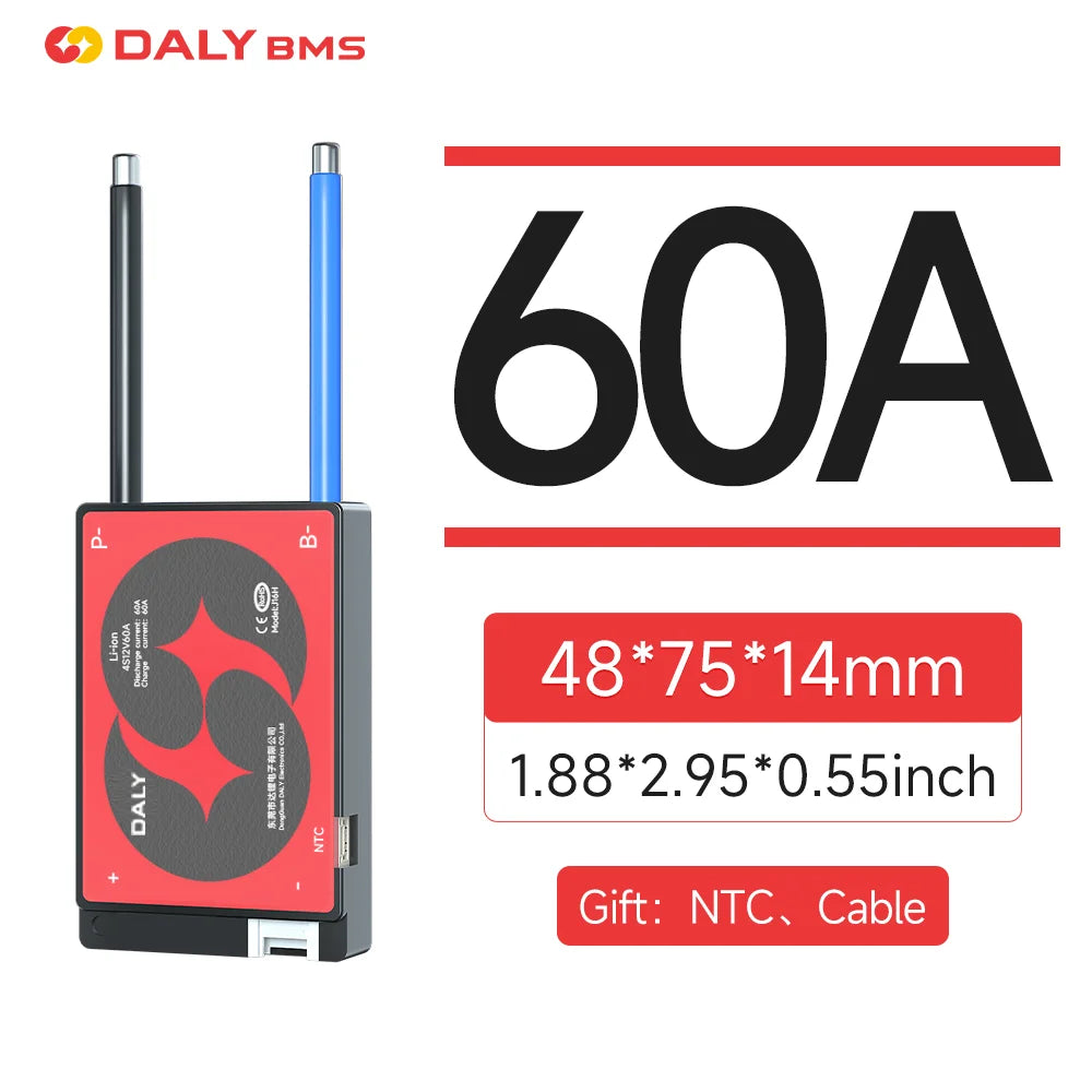 DALY BMS 10S 36V Li-ion BMS with NTC 7S 24V 13S 48V for 3.7V Power Battery 18650 3.2V Lifepo4 4S 12V 8S 24V E-bike BMS