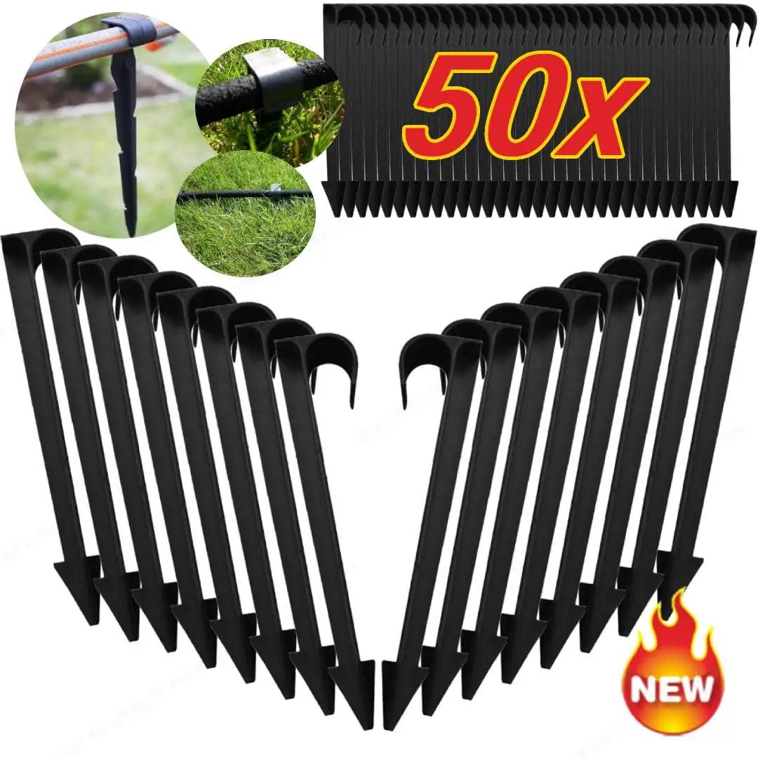 50pcs Hose Plug 16mm Fixed Stakes for PE Irrigation Tubing Sprinkler Holder Support Pipe for Lawn Garden Flower Pot Greenhouse