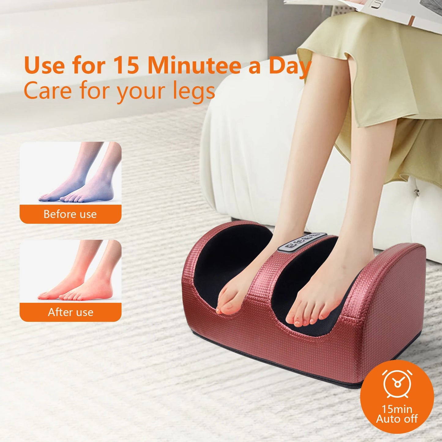 Electric Foot Massager Machine with Heating for Home Relaxation