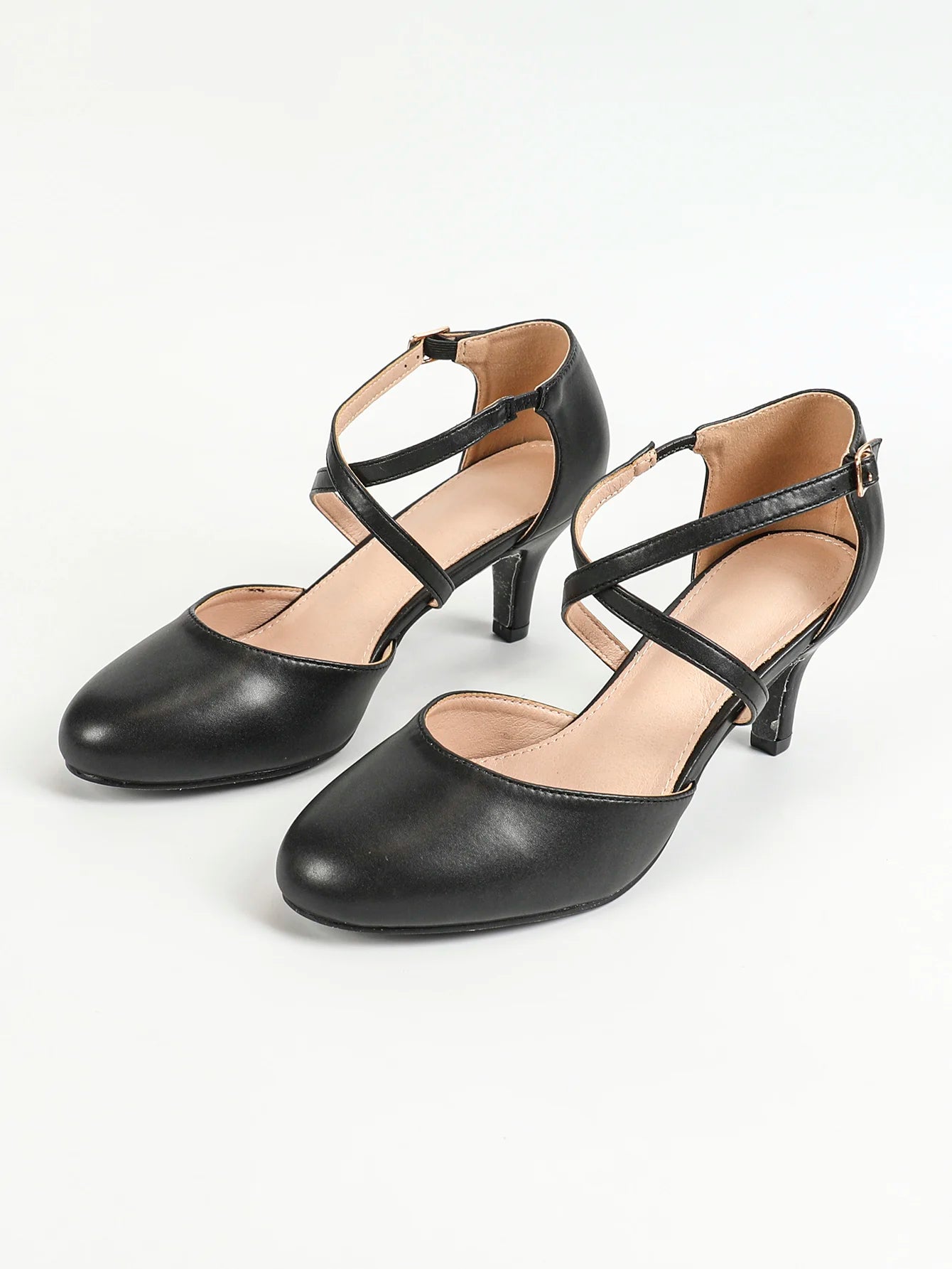 Women Closed Toe T-Strap Dance Shoes for Salsa Tango Waltz